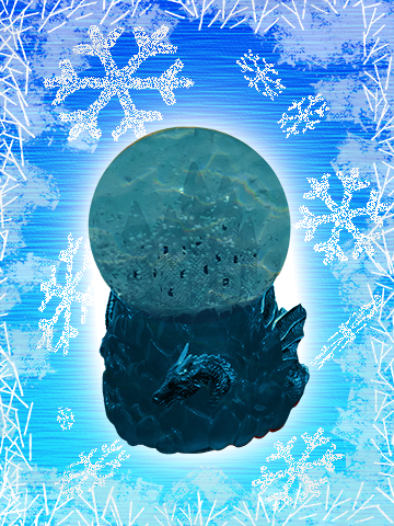 A winter-themed snow globe